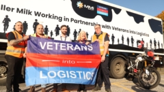 Bikers spectacular Ring of Red M60 Ride of Respect Remembrance tribute supports Veterans into Logistics charity