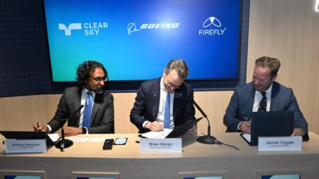 Krishnan Narayanan, Clear Sky Founding Partner with Brian Moran, Chief Sustainability Office for Boeing and James Hygate, CEO of Firefly Green Fuels