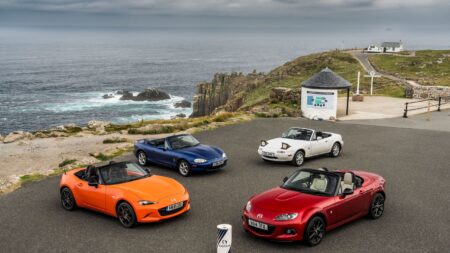 Mazda cars drive length of country on sustainable fuel