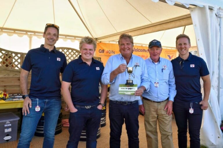 The Estuary Oils team with their best stand award at the Usk Show