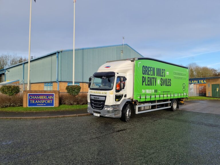 A Chamberlain Transport Palletforce truck now fuelled with HVO