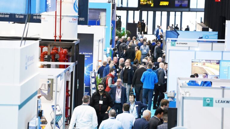 Visitors and exhibition stands at StocExpo event