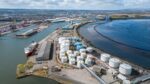 ariel view of Exolum terminal at grangemouth in scotland