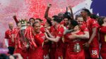 Liverpool FC Team celebrate winning the Premier League