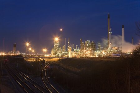 Lindsey Refinery at dusk