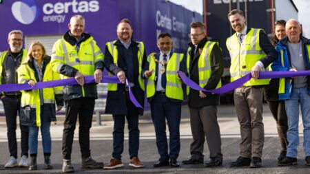 Cllr Hussain, Mayor of Warrington, opens the new Certas Energy fuel bunker in Warrington.