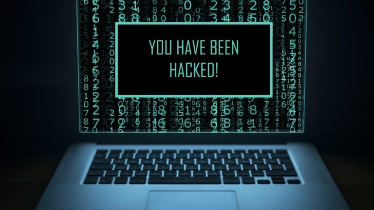 Internet crime concept. Display with message YOU HAVE BEEN HACKED