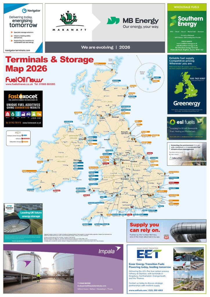 Fuel Oil News 2026 oil terminals and storage map