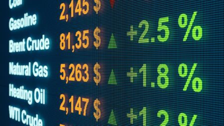 Oil prices on screen