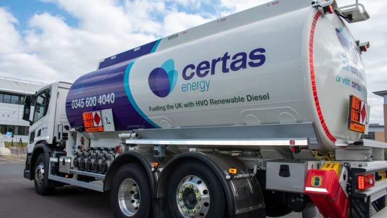 Certas Energy HVO fuel tanker