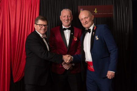 Rory Clarke with Paul Matson CEO of Hull4Heroes and Jim Fishburn the retiring Chair.