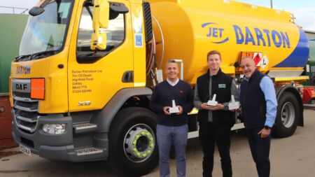 Barton Petroleum tanker with Otodata team