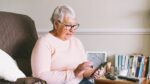 image of lady on smartphone app