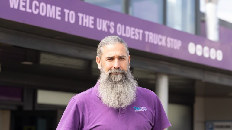 Dave Weaver of Certas Energy outside truck stop