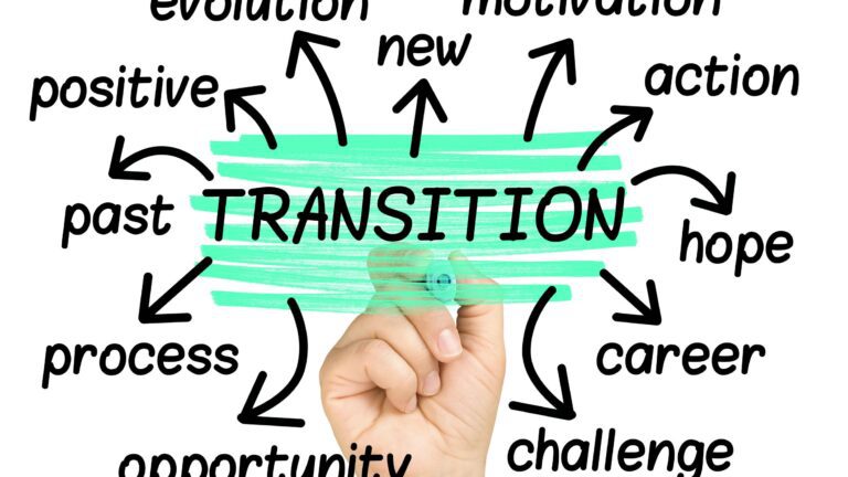 Word cloud for the word transition